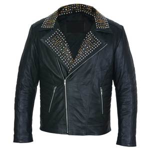 Veste d'équitation en cuir véritable haut de gamme pour femme, style punk contemporain, coupe ajustée avec ferrures décoratives et fermeture éclair intégrale - Product Image 1