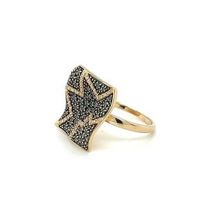 Women's 18K Gold Plated Wings Cocktail <b>Ring</b> Diamond Micro Pave Vintage Glam Style Fashion <b>Ring</b> Wedding Engagement Daily Wear - Product Image 3