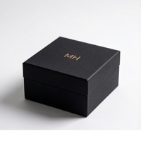 Boîte cadeau rigide magnétique personnalisée avec logo MH, insert floqué en forme de cœur |   Emballage de parfum vide réutilisable et écologique pour mariage