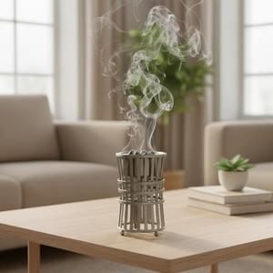 Quemador de incienso árabe de lujo, soporte de metal para incienso, quemador de Oud Bakhoor, fragancia para el hogar, regalo de Ramadán y Eid, decoración para Majlis. - Product Image 5