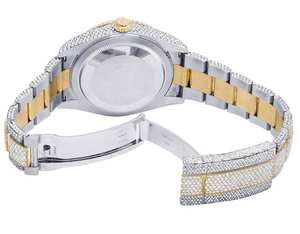 BOJ R.O.L.E.X.040 Montre pour homme en acier, quartz analogique, avec bracelet blanc, entièrement sertie de moissanite, de luxe, tendance, 41 mm, 3 ATM, résistante à l'eau, style hip-hop - Product Image 6