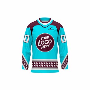 Maillots de hockey sur glace personnalisés à carreaux avec logo frontal sublimé, respirants, à séchage rapide, en polyester anti-humidité - Product Image 6