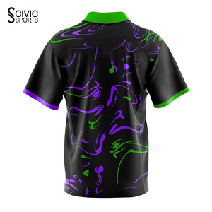 Maillots de bowling de haute qualité, impression par sublimation, respirants, confortables, chemises de bowling à fermeture éclair quart de tour - Product Image 4