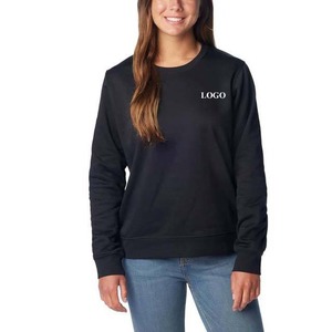 Sweat-shirt personnalisé pour femme en coton épais, sweat-shirt uni à manches longues pour femme - Product Image 1