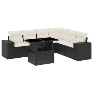 Conjunto de Sofás Modulares Grandes de Ratán PE Negro para Jardín, Colección de Muebles de Exterior Elegantes - Product Image 2