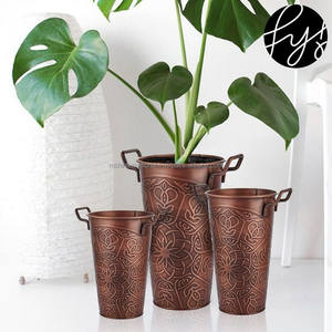 Florero personalizado, florero de metal martillado, maceta de metal/macetas para decoración del hogar - Product Image 1