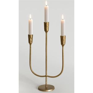 Candelabro de Metal con Acabado de Latón de Lujo, 5 Brazos, Centro de Mesa Vintage, Moderno, Decorativo para Hogar, Bodas y Eventos - Product Image 6