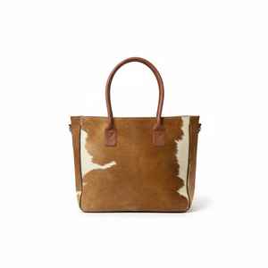 Bolso Tote de Cuero Genuino de Alta Gama con Pelo, Bolso de Mano de Lujo para Mujer con Cremallera Bordada, Portátil y Multifuncional LHTB-0072 - Product Image 5