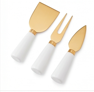 Elegant Cheese Tool <b>Set</b> With <b>Ceramic</b> Handles Stainless Steel Blade 3 Piece Dishwasher Safe For Kitchen Utensils Use - Product Image 1