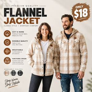 <b>Women</b> Button Up Checked <b>Jacket</b> Loose Fit 100% Cotton Long Sleeve Zipper <b>Flannel</b> <b>Jacket</b> Unisex Chest Pocket Hooded Plaied <b>Jacket</b> - Product Image 1
