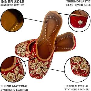 Dernières créations de chaussures ethniques Khussa pour filles, fabriquées à la main, semelle en cuir, design personnalisé, chaussures Khussa, Jutti pour mariage indien - Product Image 5