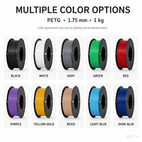 Filament d'imprimante 3D PETG 1,75 mm 1 kg, couleur unique, résistant, faible déformation, compatible avec les imprimantes FDM Bambu Lab et Creality
