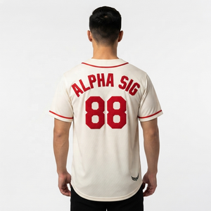 Camiseta de Béisbol Blanca para Hombre con Diseño de Cardenales Rojos y Bate, Manga Corta, Cierre de Botones, Impresión Serigrafiada, Material de Poliéster - Product Image 3