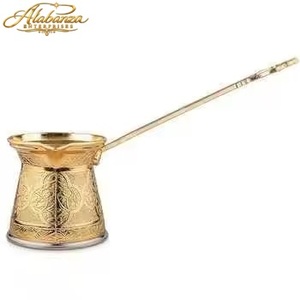 Cafetera Turca de Cobre Cezve de Alabanza Enterprises con Patrón Grabado y Mango de Madera - Product Image 4