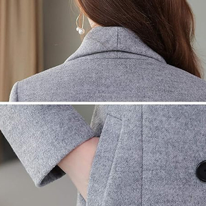 Lady Womens <b>Coat</b> Fashion Long Length Warm Winter Outerwear Jacket Elegant Ladies <b>Coat</b> Long Sleeve Button Front Tailored - Product Image 5