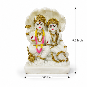 Statue artisanale en résine Art Déco du Dieu Krishna et de la déesse Radha, figurine décorative traditionnelle rectangulaire HOME GENIE pour présentation sur table - Product Image 2