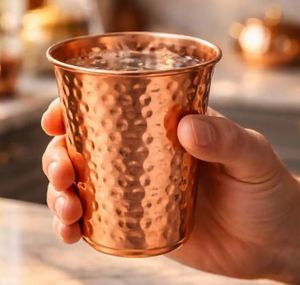 <b>Large</b> Order Copper Glass Tumbler Manufacturer Ayurvedic Drinking Water <b>Cup</b> Bulk Export Metal Drinkware Supplier - Product Image 5