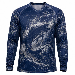 Camiseta de Pesca de Manga Larga para Hombre, Sublimada, de Secado Rápido, Antibacterial 50, Spandex/Poliéster, Venta al Por Mayor - Product Image 1