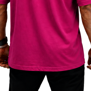 Camiseta Extra Grande para Hombre, 100% Algodón, Color Rosa Intenso, Cuello Redondo, Manga Corta, Transpirable, Informal, para Gimnasio, Ropa Deportiva, Entrenamiento - Product Image 6