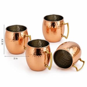 Juego de 4 Tazas de Cobre, Modernas, Reutilizables, Herméticas, de Doble Pared, Aisladas, Diseño Sólido, para Regalo o Fiestas - Product Image 5