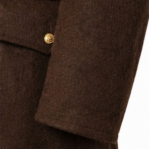 Trench-coat léger, écologique et respirant en tissu coton/laine lisse, col carré, simple, boutonnage frontal - Product Image 6