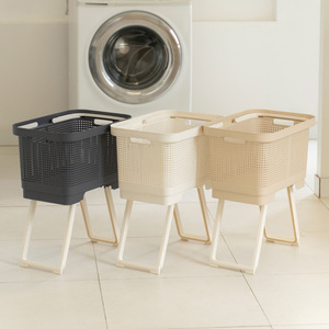 [LIFIST] Panier à linge pliable - 35L - Bac de rangement multi-usages pliable avec poignées (Ivoire / Gris foncé) - Product Image 3