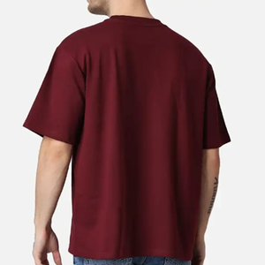 Custom O Neck Casual T-Shirts for Men 220 GSM Organic Cotton Heavy <b>Weight</b> Front Logo Street Style Printed <b>Blank</b> - Product Image 2