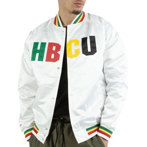 High Quality Customizable Wool Bomber Jackets Men Sustainable Eco-Friendly Stand Collar Embroidery Winter Outerwear - Product Image 1