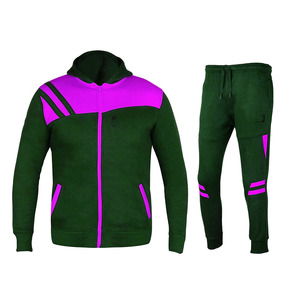 Custom Men's Winter 2 in 1 Solid Casual Breathable Windbreaker <b>Zip</b> Jacket Jogger Sweatpants Training Sportswear Set - Product Image 2