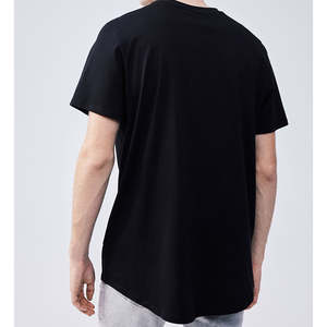 T-shirt à col rond long pour homme en coton mélangé, coupe ajustée décontractée - Product Image 5
