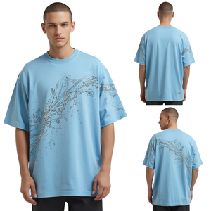 Camiseta Oversize de Moda Urbana para Hombre con Pedrería de Cristal en Movimiento, Precio Mayorista, Gran Venta - Product Image 2