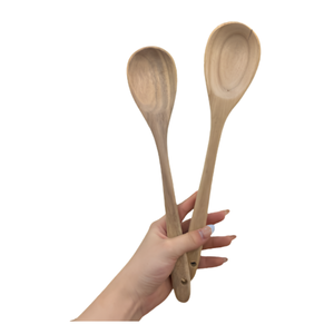 Premium Vietnam Wooden Cooking Spoon Pair Crafted from Natural Wood for Stirring, Mixing, Serving and Culinary Preparation - Product Image 1