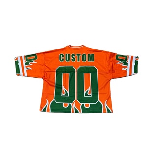 Custom Printed Hockey Jersey White Red Black <b>Flame</b> Design Short Sleeve Men's Sporty Regular Fit Breathable Polyester - Product Image 3