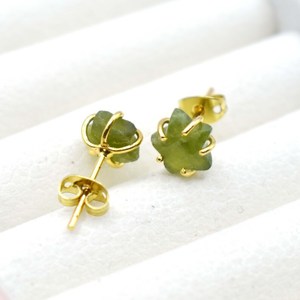Peridot Star Shape Stud <b>Earrings</b> 8mm Prong Set Gemstone Handmade Birthstone Jewelry for Women - Product Image 5