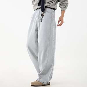 Pantalones Vaqueros Anchos de Mezclilla Lavada para Hombre, Estilo Holgado, Moda Urbana, Ropa Casual - Product Image 2