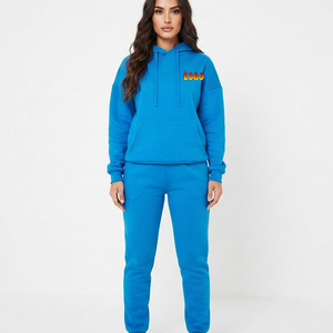 Conjunto de Sudadera con Capucha Oversize para Mujer, Conjunto Premium de Sudadera y Pantalones de Chándal de Forro Polar, Estilo Urbano, Ajuste Holgado - Product Image 4