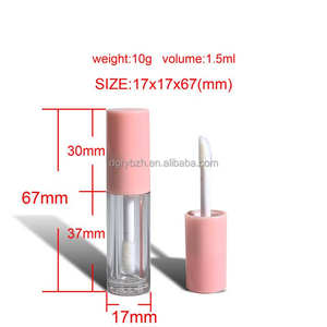Tubo transparente redondo vacío personalizado pequeño tubo de esmalte de labios rosa corto tubo de brillo de labios de crema de aceite de labios para embalaje cosmético - Product Image 5