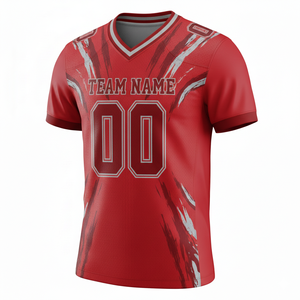 เสื้อซ้อมอเมริกันฟุตบอลแบบกำหนดเองสำหรับผู้ใหญ่ แขนสั้น ระบายอากาศได้ดี ผ้าตาข่าย ป้องกันแบคทีเรีย แห้งเร็ว มีตัวเลือกไซส์ใหญ่ ด้านหน้า - Product Image 5