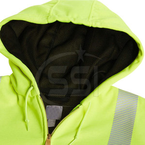 Sweat à capuche de sécurité 2026 fluorescent haute visibilité imperméable avec logo personnalisé pour les travailleurs routiers et la régulation du trafic - Product Image 3