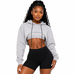 HMR Sorority Sisterhood Streetwear Cropped Hoodie 100% Coton Hiver Pull à Capuche Doublé Toile - Product Image 1