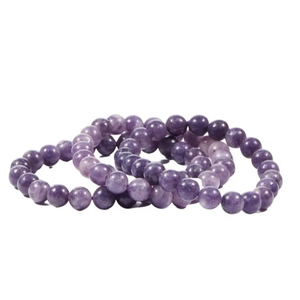 Bracelet en Lepidolite, perles de 8 mm, pierre naturelle, guérison, amour/mascotte, qualité supérieure, fait main, écologique, de MUNTAHA AGATE EXPORT - Product Image 1