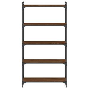 Bibliothèque en bois d'ingénierie chêne brun, 60,6 pouces de hauteur, cadre métallique, 5 niveaux, étagère de rangement industrielle moderne pour bureau à domicile - Product Image 4