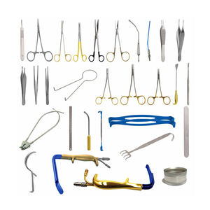 Juego completo de herramientas quirúrgicas reconstructivas de acero inoxidable alemán, retractor iluminado con fibra óptica y kit de portaagujas con mango dorado - Product Image 1