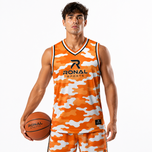 Uniforme de baloncesto de buena calidad para hombre, camiseta sin mangas con cuello en V, poliéster que absorbe la humedad, uniforme para adultos para todas las temporadas - Product Image 3