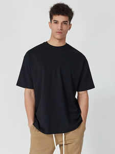 Nouveau design décontracté, t-shirts pour hommes à manches courtes, coupe ample, col rond, uni, écologique, séchage rapide, coton biologique - Product Image 2