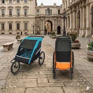 TC-2024T Easy Folding 3 in 1 Lightweight Twin Stroller <b>Trailer</b> Jogger with Aluminum Frame for kids - Product Image 3