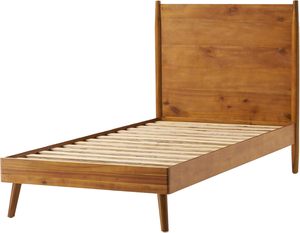 Marco de cama LikeHome Archer Queen con acabado de madera clara, madera maciza de acacia, diseño bohemio moderno y cabecero de estilo tradicional - Product Image 4