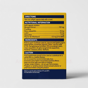 วิตามินบำรุงสายตาพร้อมลูทีน 60 แคปซูลต่อขวด บำรุงการมองเห็น รับผลิตแบบกำหนดเอง/ฉลากส่วนตัว ได้รับการรับรองมาตรฐาน GMP - Product Image 3