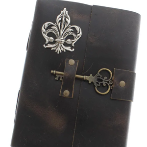 8x6 Inch Monarch Keepsake Leather Journal Antique Embossed Cover Key Strap <b>Lock</b> Vintage Handmade Writing <b>Diary</b> Gift - Product Image 5