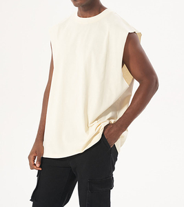 Camiseta sin mangas básica para hombre, cuello redondo, 100% algodón, chaleco muscular, camiseta deportiva para gimnasio, transpirable, ecológica, antipilling - Product Image 4